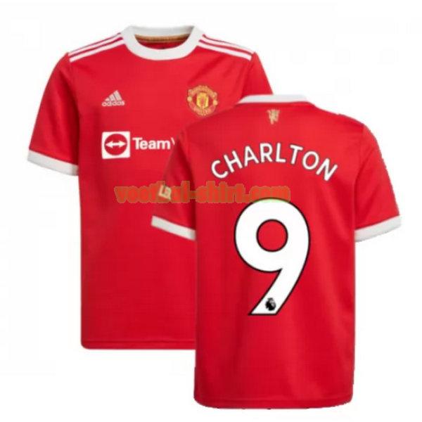 charlton 9 manchester united thuis shirt 2021 2022 rood mannen
