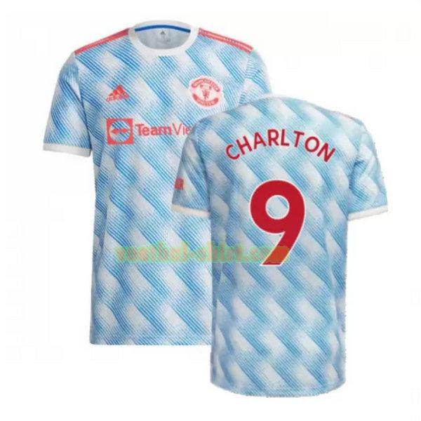 charlton 9 manchester united uit shirt 2021 2022 blauw mannen