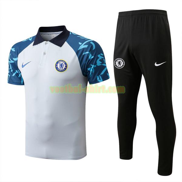 chelsea set polo 2022 2023 wit blauw mannen