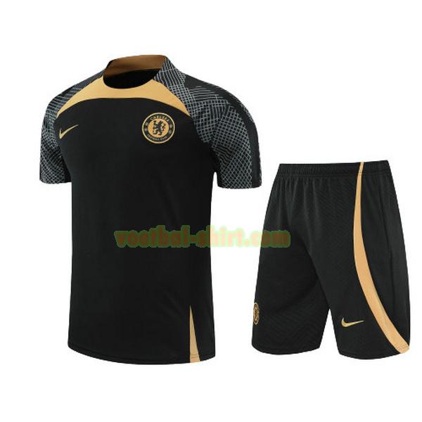 chelsea set training shirt 2022 2023 zwart mannen