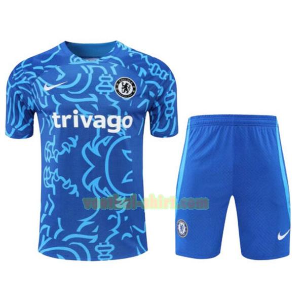 chelsea set training shirt 2022 23 blauw mannen