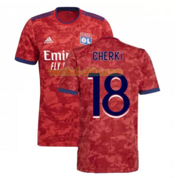 cherki 18 olympique lyon uit shirt 2021 2022 rood mannen