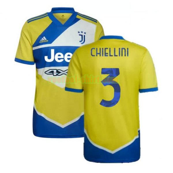 chiellini 3 juventus 3e shirt 2021 2022 geel blauw mannen