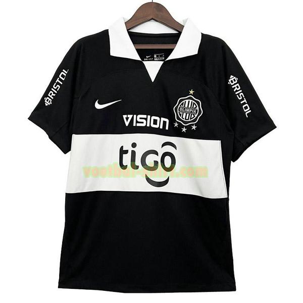 club olympia uit voetbalshirt 2023 2024 thailand zwart mannen