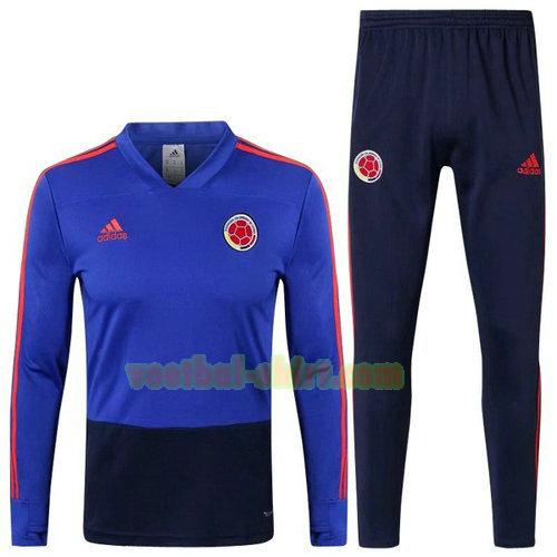 colombia trainingspak 2018-2019 zwart blauw mannen