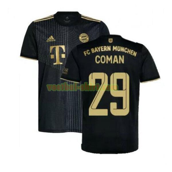 coman 29 bayern münchen uit shirt 2021 2022 zwart mannen