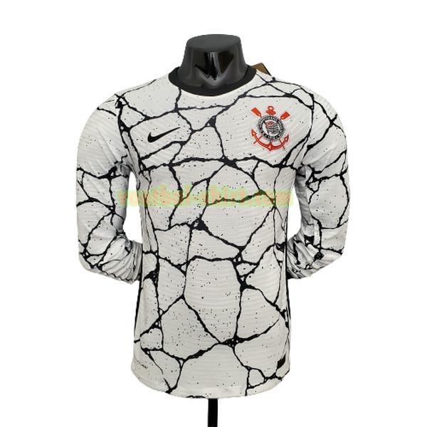 corinthians player thuis shirt 2021 2022 lange mouwen wit mannen