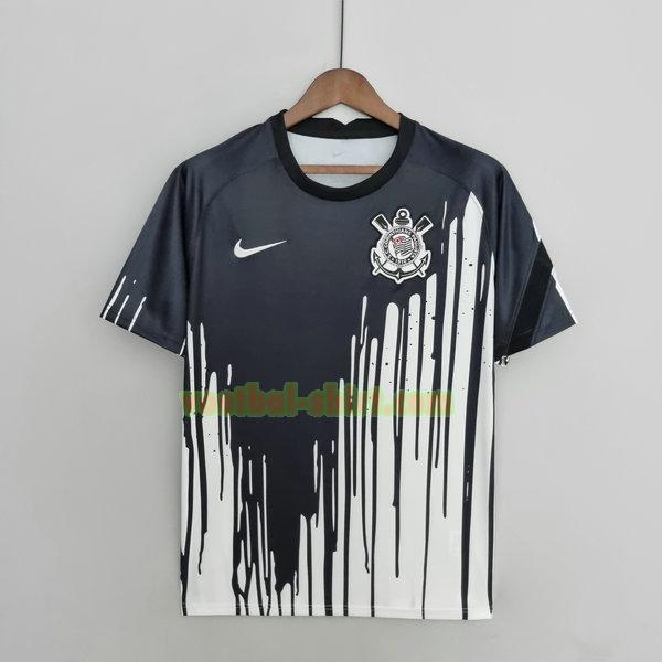 corinthians pre game shirt 2022 2023 zwart wit mannen