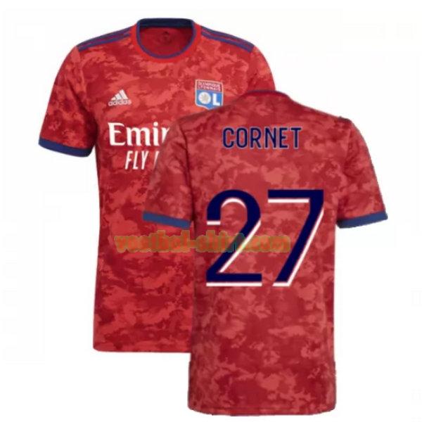 cornet 27 olympique lyon uit shirt 2021 2022 rood mannen