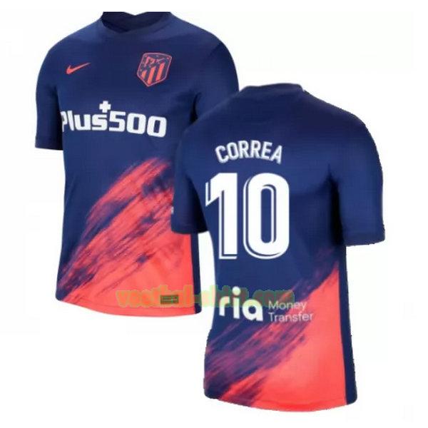 correa 10 atletico madrid uit shirt 2021 2022 blauw zwart mannen