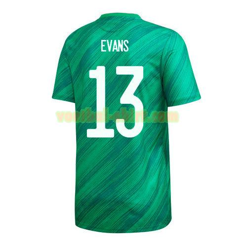 corry evans 13 noord ierland thuis shirt 2020 mannen