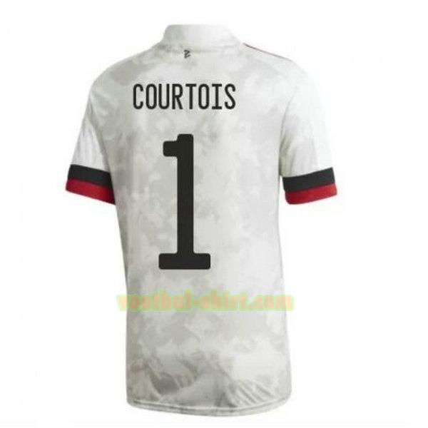 courtois 1 belgië uit shirt 2020-2021 wit mannen