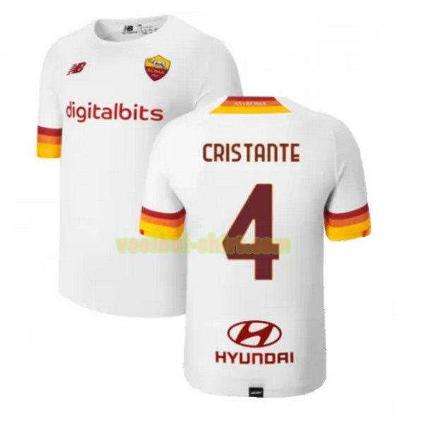 cristante 4 as roma uit shirt 2021 2022 wit mannen