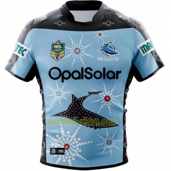 cronulla sutherland sharks indigenous shirt 2018 blauw mannen