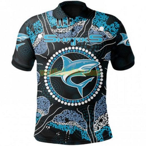 cronulla sutherland sharks indigenous shirt 2021 zwart mannen