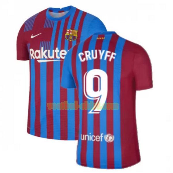 cruyff 9 barcelona thuis shirt 2021 2022 rood wit mannen