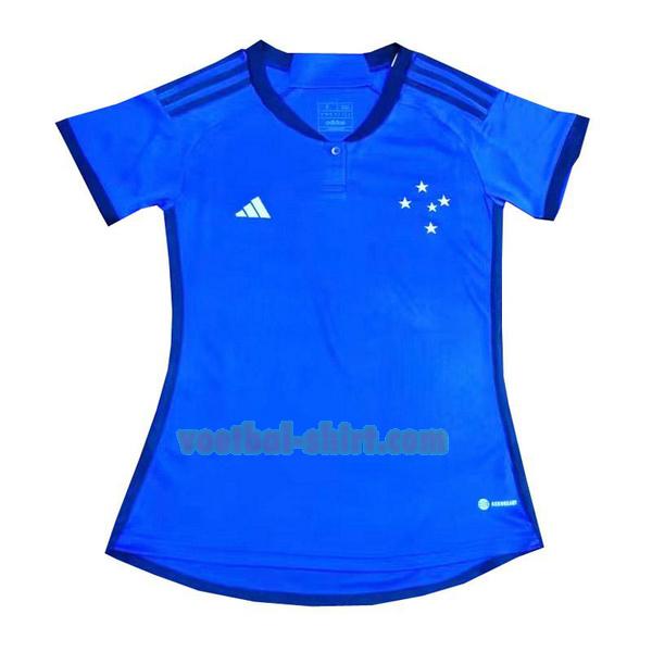 cruzeiro ec thuis voetbalshirt 2023 2024 blauw dames