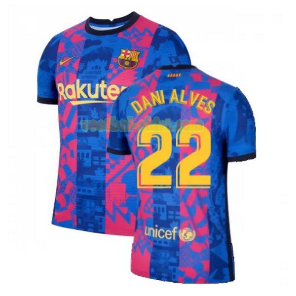 dani alves 22 barcelona 3e shirt 2021 2022 blauw rood mannen