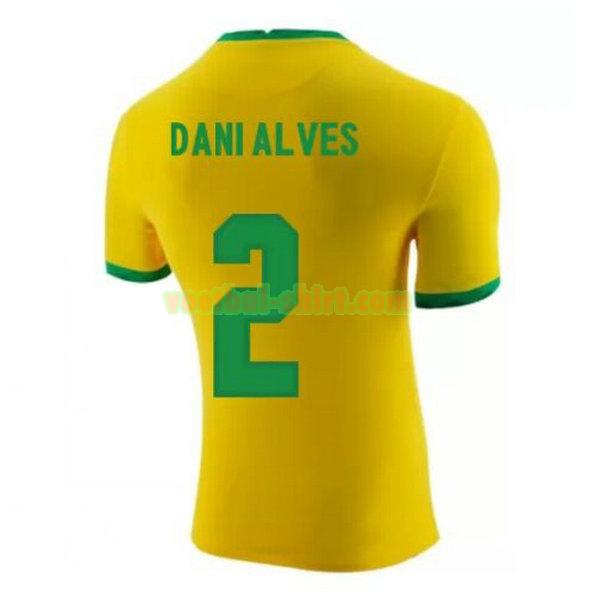 dani alves 2 brazilië thuis shirt 2020-2021 geel mannen