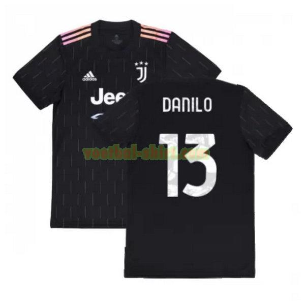 danilo 13 juventus uit shirt 2021 2022 zwart mannen