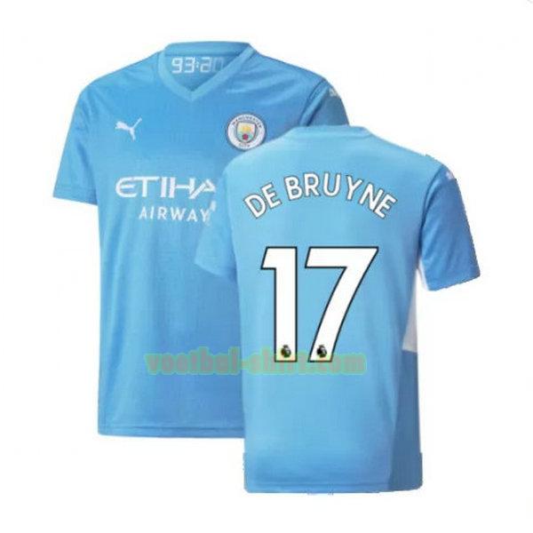 de bruyne 17 manchester city thuis shirt 2021 2022 blauw mannen