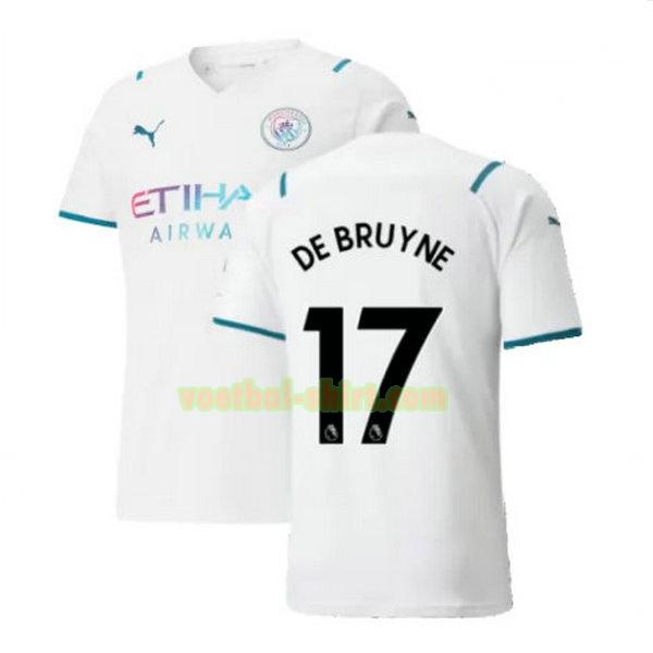de bruyne 17 manchester city uit shirt 2021 2022 wit mannen