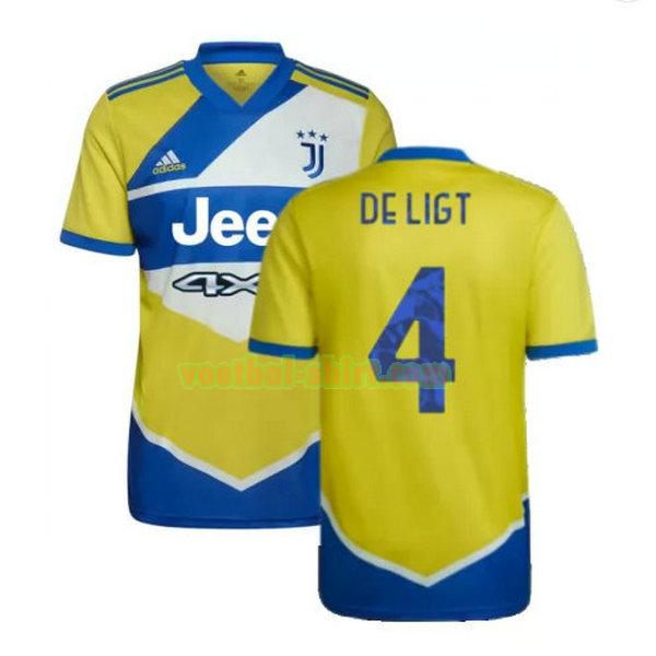 de ligt 4 juventus 3e shirt 2021 2022 geel blauw mannen