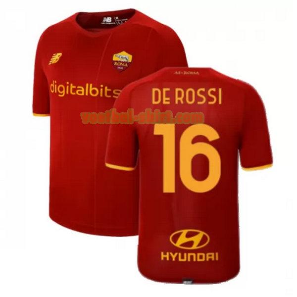 de rossi 16 as roma thuis shirt 2021 2022 rood mannen