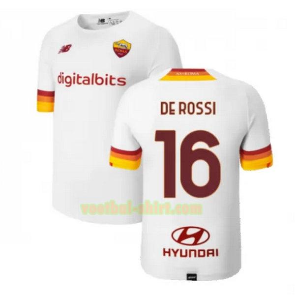 de rossi 16 as roma uit shirt 2021 2022 wit mannen