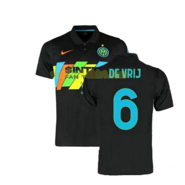 de vrij 6 inter milan 3e shirt 2021 2022 zwart mannen