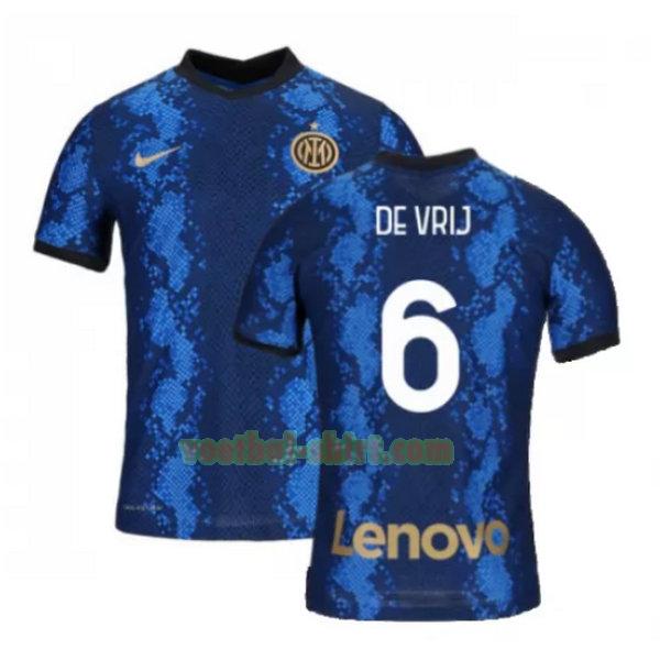 de vrij 6 inter milan thuis shirt 2021 2022 blauw mannen