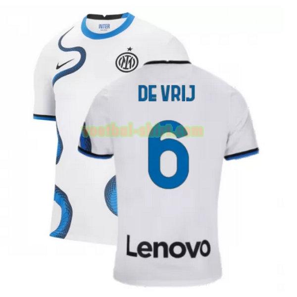 de vrij 6 inter milan uit shirt 2021 2022 wit mannen