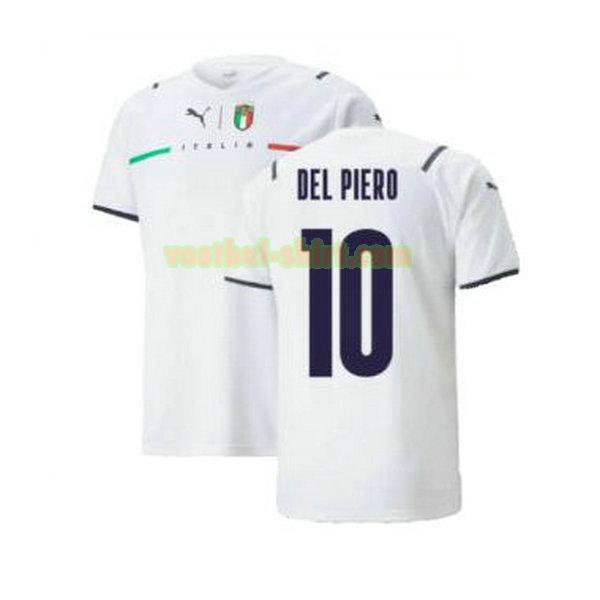 del piero 10 italië uit shirt 2021 2022 wit mannen