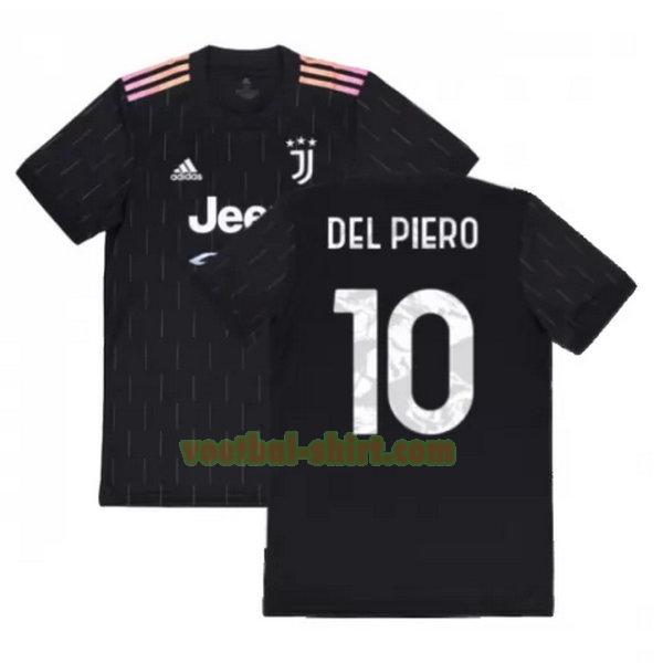 del piero 10 juventus uit shirt 2021 2022 zwart mannen