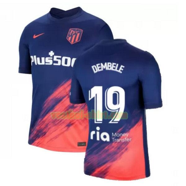 dembele 19 atletico madrid uit shirt 2021 2022 blauw zwart mannen