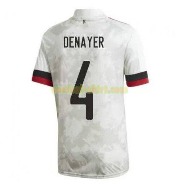 denayer 4 belgië uit shirt 2020-2021 wit mannen