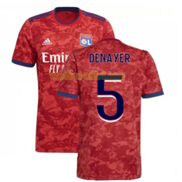 denayer 5 olympique lyon uit shirt 2021 2022 rood mannen