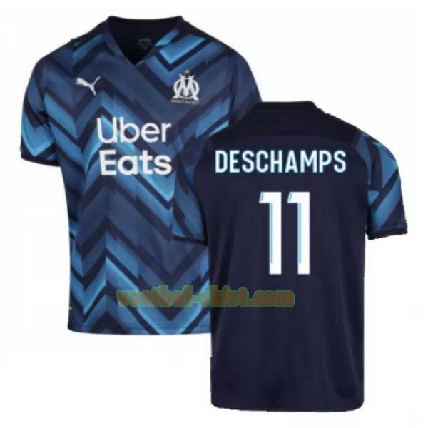 deschamps 11 olympique marseille uit shirt 2021 2022 blauw mannen