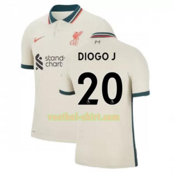 diogo j 20 liverpool uit shirt 2021 2022 geel mannen