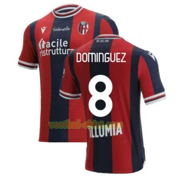 dominguez 8 bologna thuis shirt 2021 2022 rood blauw mannen