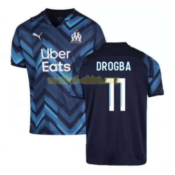 drogba 11 olympique marseille uit shirt 2021 2022 blauw mannen