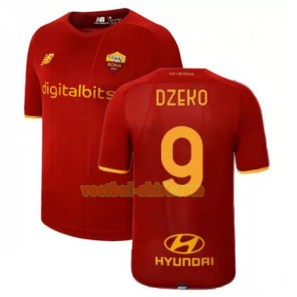 dzeko 9 as roma thuis shirt 2021 2022 rood mannen