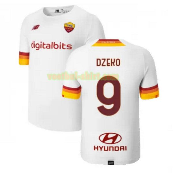 dzeko 9 as roma uit shirt 2021 2022 wit mannen