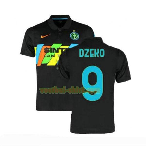 dzeko 9 inter milan 3e shirt 2021 2022 zwart mannen