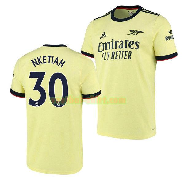 eddie nketiah 30 arsenal uit shirt 2021 2022 geel mannen