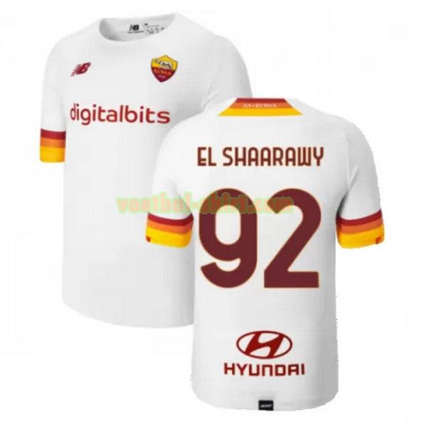 el shaarawy 92 as roma uit shirt 2021 2022 wit mannen