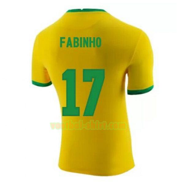 fabinho 17 brazilië thuis shirt 2020-2021 geel mannen