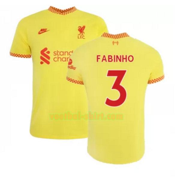 fabinho 3 liverpool 3e shirt 2021 2022 geel mannen
