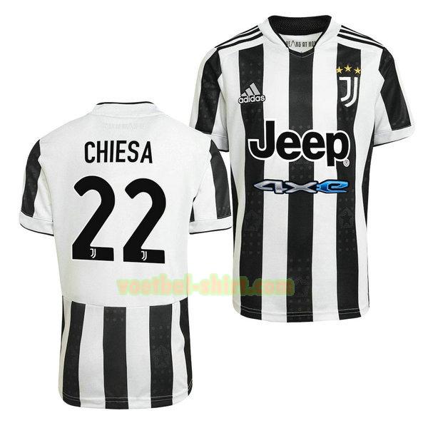 federico chiesa 22 juventus thuis shirt 2021 2022 zwart wit mannen