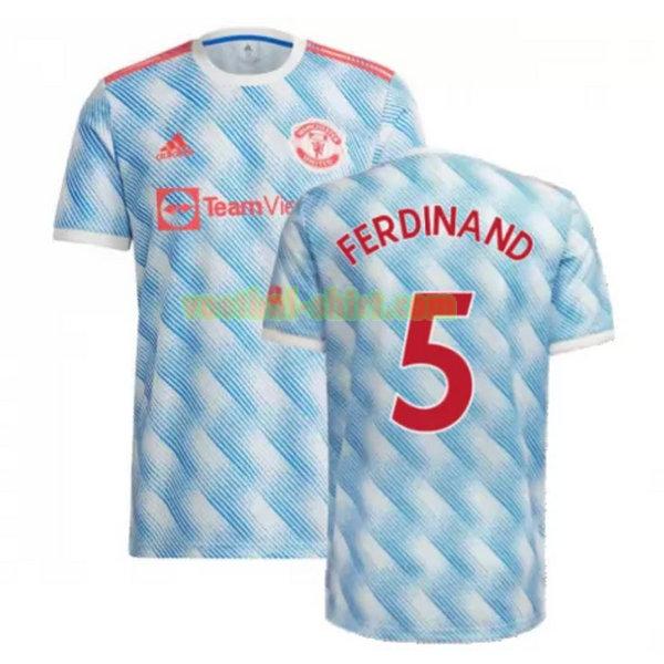 ferdinand 5 manchester united uit shirt 2021 2022 blauw mannen